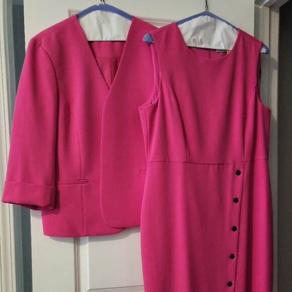 Kasper Rolled Cuff Stretch Crepe Open-Front Jacket - Picture 2 of 3